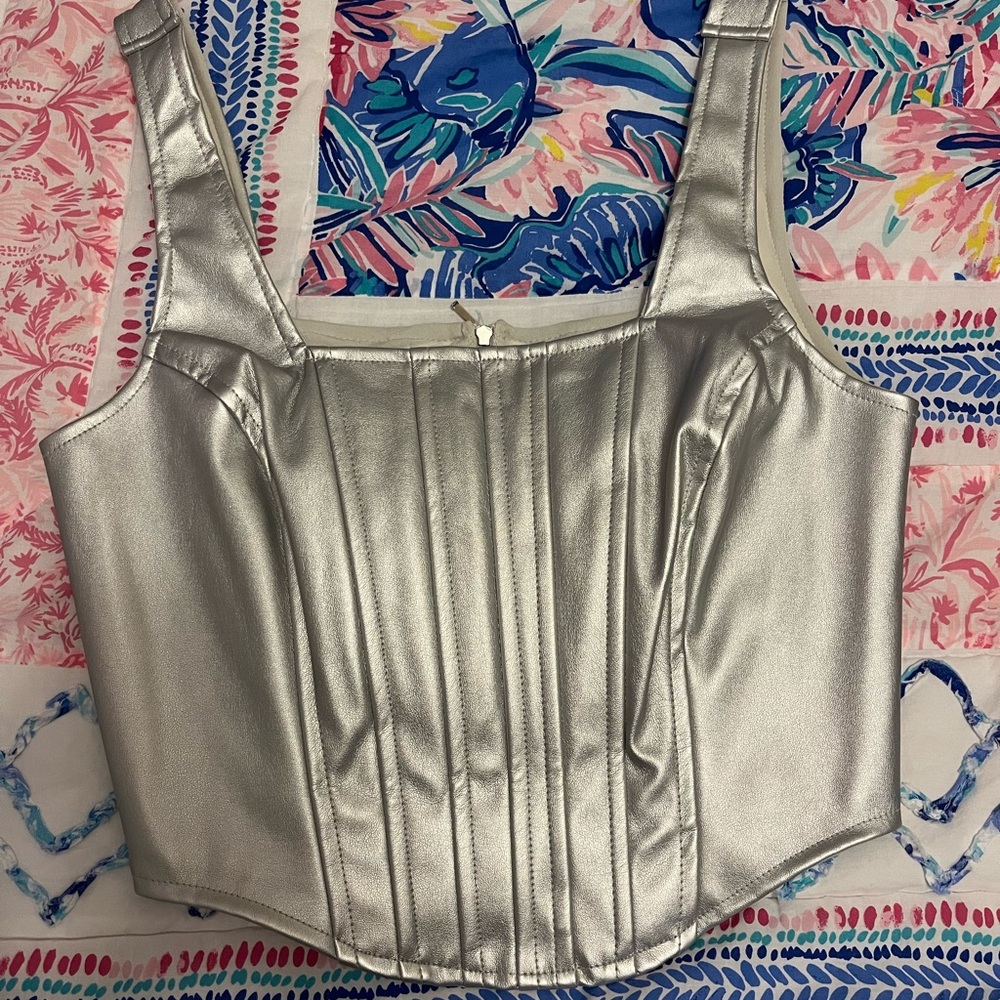 Silver Corset Top